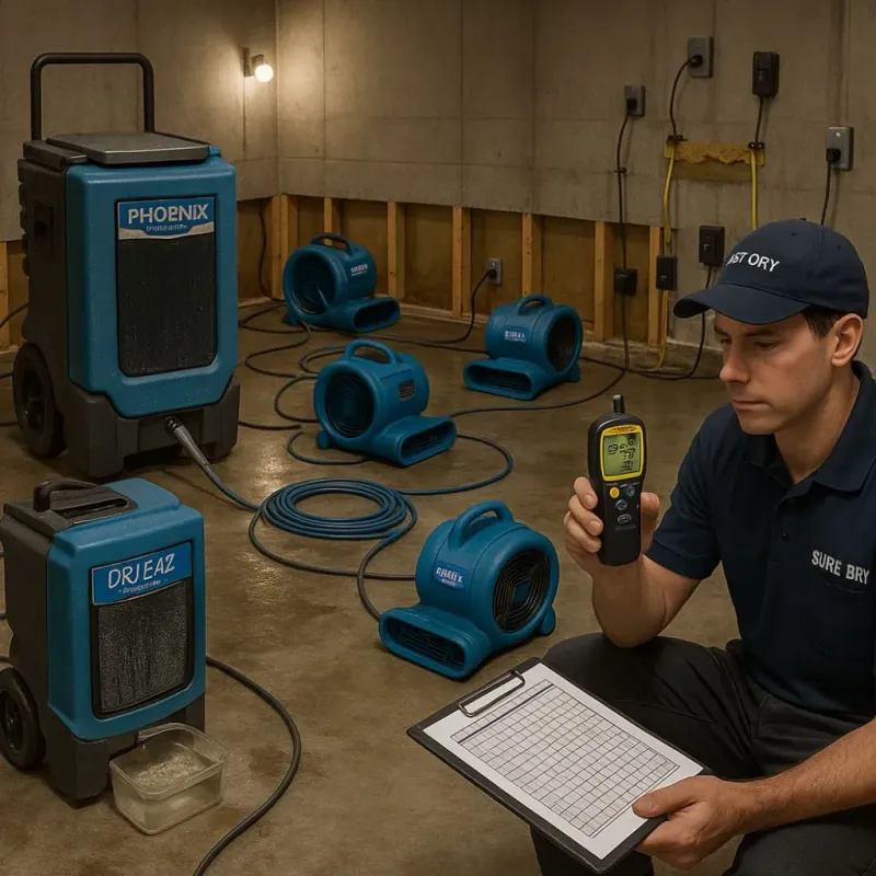 Structural Drying and Dehumidification process in Hillcrest, IL